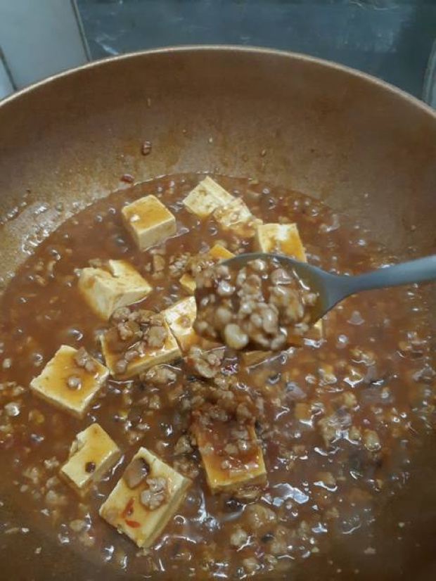 Mapo Tofu (เต้าหู้ผัดพริกเสฉวน) 
