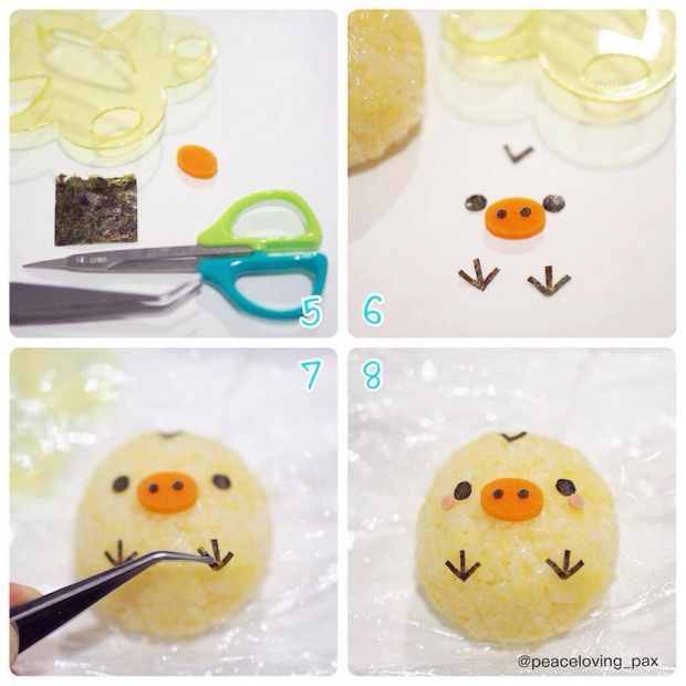 ข้าวปั้นมุ้งมิ้ง รูปลูกเจี๊ยบ Kiiroitori rice ball (tutorial)